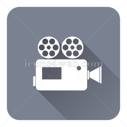 Video camera flat icon with long shadow vector – web icon - Icons for website