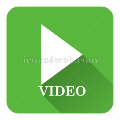 Video play flat icon with long shadow vector – website icon - Icons for website