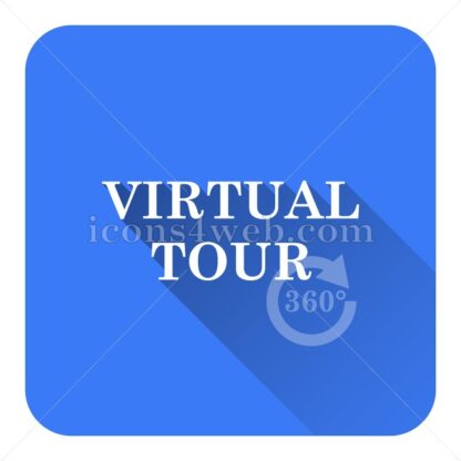 Virtual tour flat icon with long shadow vector – flat button - Icons for website
