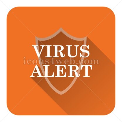 Virus alert flat icon with long shadow vector – flat button - Icons for website