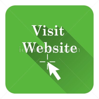 Visit website flat icon with long shadow vector – icon stock - Icons for website