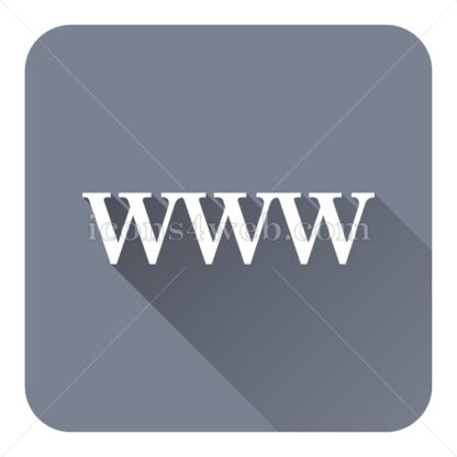 WWW flat icon with long shadow vector – webpage icon - Icons for website