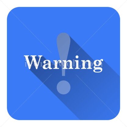 Warning flat icon with long shadow vector – icon stock - Icons for website