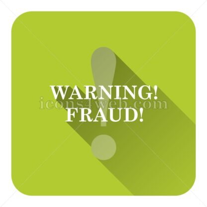 Warning fraud flat icon with long shadow vector – flat button - Icons for website