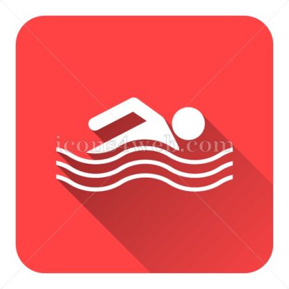 Water sports flat icon with long shadow vector – button icon - Icons for website