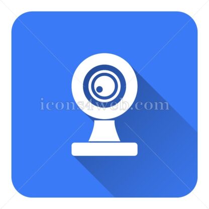 Webcam flat icon with long shadow vector – web button - Icons for website