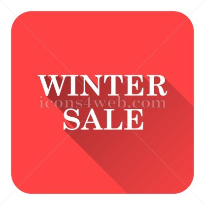 Winter sale flat icon with long shadow vector – web page icon - Icons for website