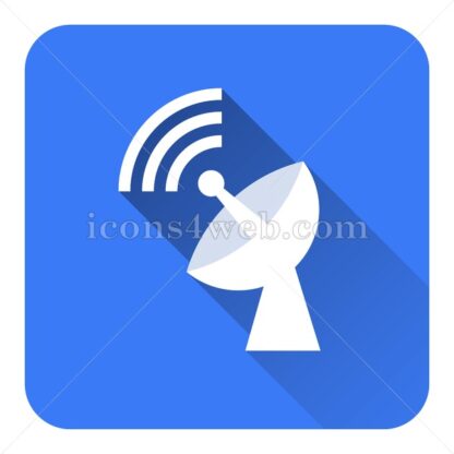 Wireless antenna flat icon with long shadow vector – icons for website - Icons for website