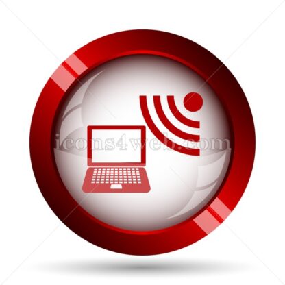 Wireless laptop website icon. High quality web button. - Icons for website