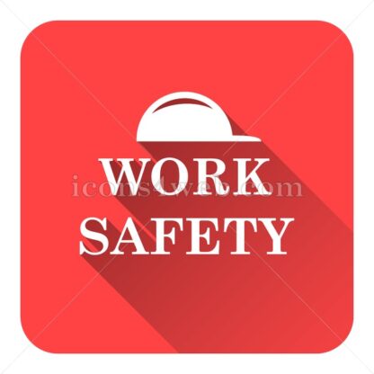 Work safety flat icon with long shadow vector – button for website - Icons for website