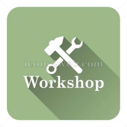 Workshop flat icon with long shadow vector – button icon - Icons for website