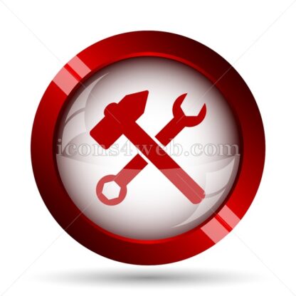 Wrench and hammer. Tools website icon. High quality web button. - Icons for website