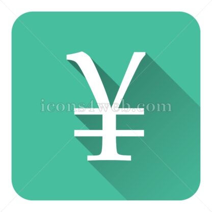 Yen flat icon with long shadow vector – royalty free icon - Icons for website
