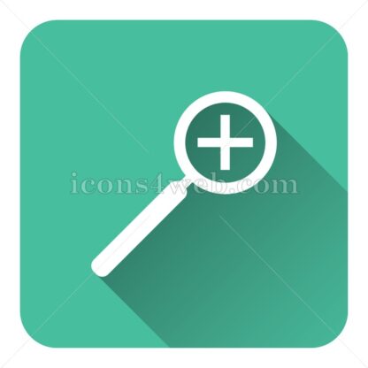Zoom in flat icon with long shadow vector – webpage icon - Icons for website