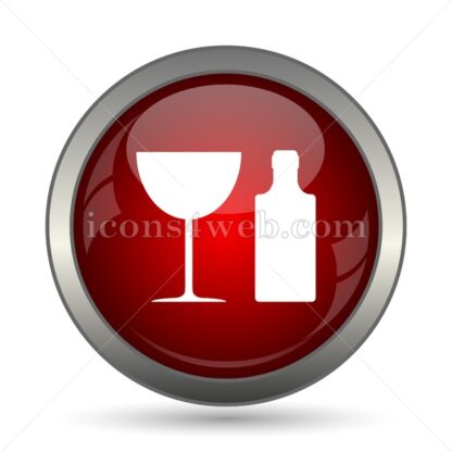 Bottle and glass vector icon - Icons for website