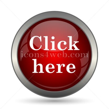 Click here text vector icon - Icons for website