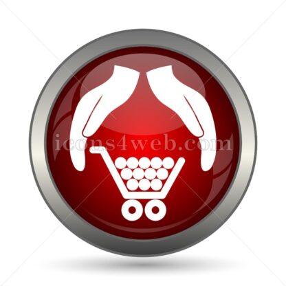 Consumer protection, protecting hands vector icon - Icons for website