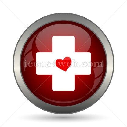 Cross with heart vector icon - Icons for website