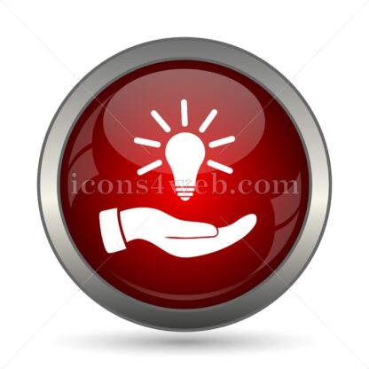 Hand holding lightbulb. Idea vector icon - Icons for website