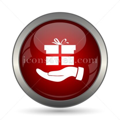Hand with gift vector icon - Icons for website
