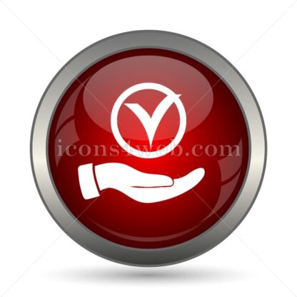 Tick with hand vector icon - Icons for website