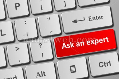 Ask an expert button on keyboard - Icons for website