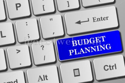 Budget planning button on keyboard. Budget planning concept - Icons for website