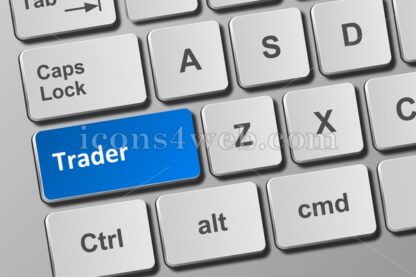 Conceptual computer keyboard image with trader button - Icons for website