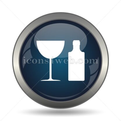 Bottle and glass icon for website – Bottle and glass stock image - Icons for website