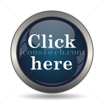 Click here text icon for website – Click here text stock image - Icons for website
