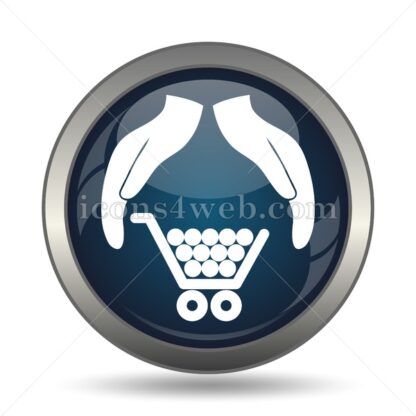 Consumer protection, protecting hands icon for website – Consumer protection, protecting hands stock image - Icons for website