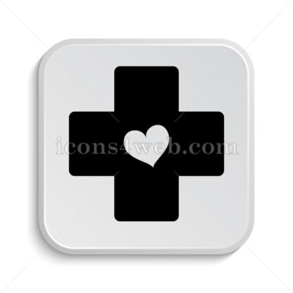 Cross with heart icon design – Cross with heart button design. - Icons for website