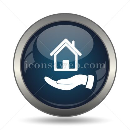 Hand holding house icon for website – Hand holding house stock image - Icons for website