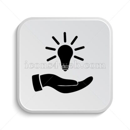 Hand holding lightbulb. Idea icon design – Hand holding lightbulb. Idea button design. - Icons for website
