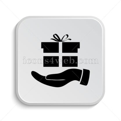 Hand with gift icon design – Hand with gift button design. - Icons for website