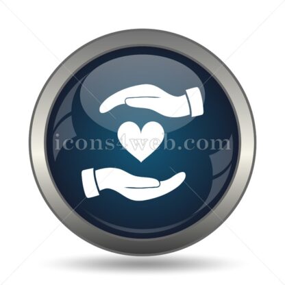 Hands holding heart icon for website – Hands holding heart stock image - Icons for website