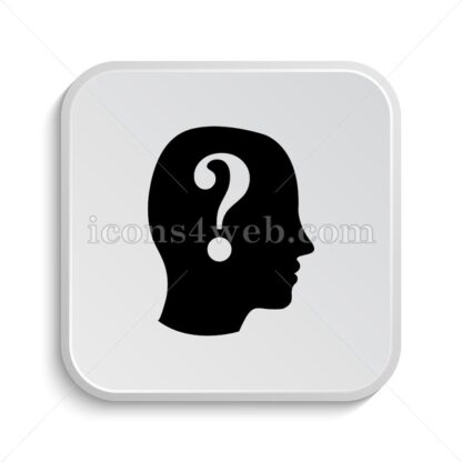 Human head with question mark icon design – Human head with question mark button design. - Icons for website