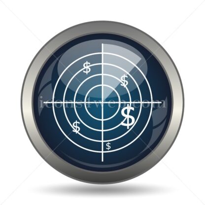 Radar searching money icon for website – Radar searching money stock image - Icons for website
