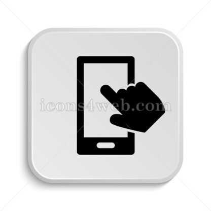 Smartphone with hand icon design – Smartphone with hand button design. - Icons for website