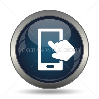 Smartphone with hand icon for website – Smartphone with hand stock image - Icons for website