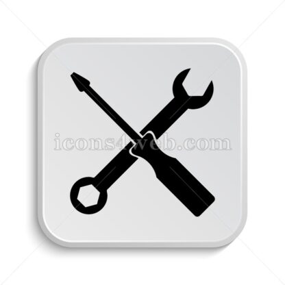 Spanner and screwdriver icon design – Spanner and screwdriver button design. - Icons for website