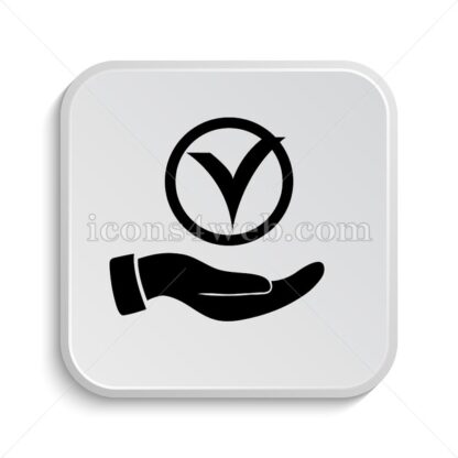 Tick with hand icon design – Tick with hand button design. - Icons for website