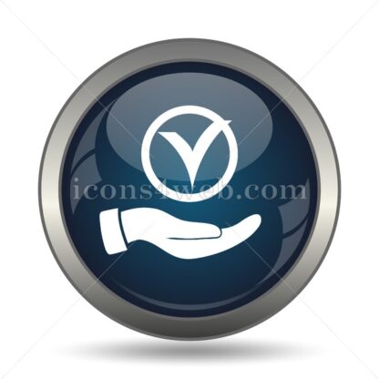 Tick with hand icon for website – Tick with hand stock image - Icons for website