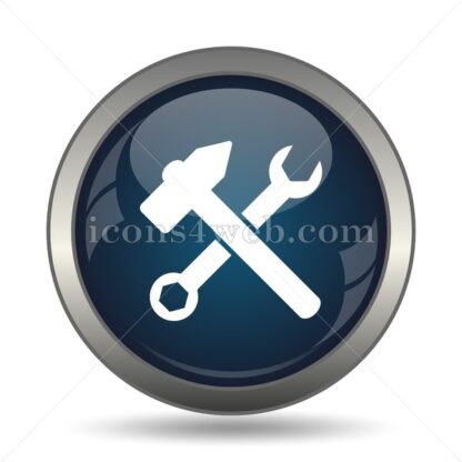 Wrench and hammer. Tools icon for website – Wrench and hammer. Tools stock image - Icons for website